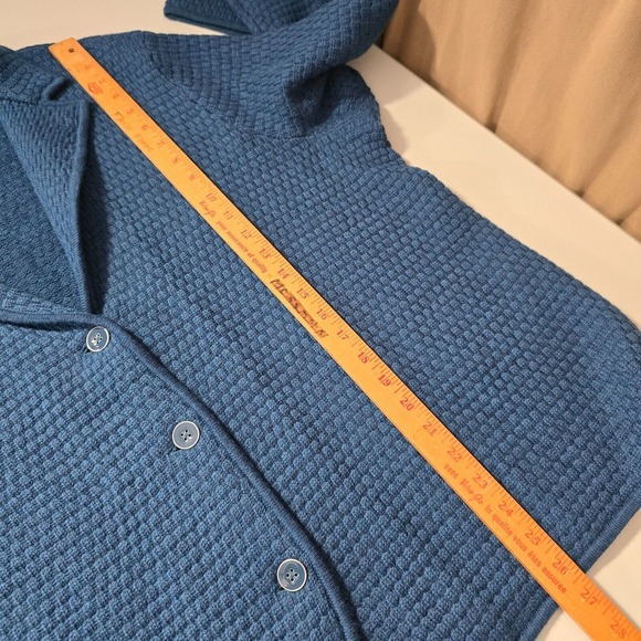 Talbots Womens Cardigan Sweater Size 3X Blue Button Up‎ Merino Wool Knit Jacket - Picture 12 of 13